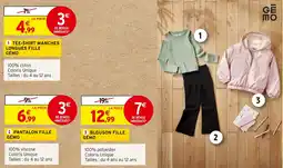 Intermarché GÉMO Tee-shirt manches longues fille offre