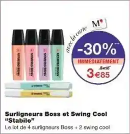 Monoprix Surligneurs boss et swing cool stabilo offre