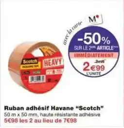 Monoprix Ruban adhésif havane scotch offre