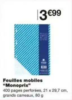 Monoprix Feuilles mobiles monoprix offre