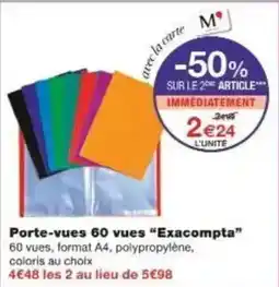 Monoprix Porte vues 60 vues exacompta offre
