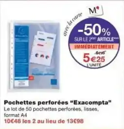 Monoprix Pochettes perforées exacompta offre