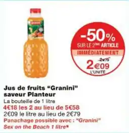 Monop' Jus de fruits granini saveur planteur offre