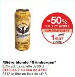 Monop' Bière blonde grimbergen offre