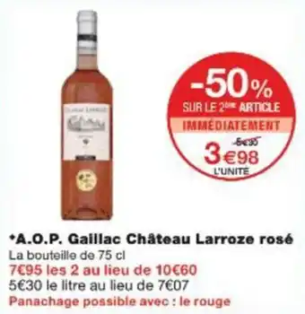 Monop' A.o.p. gaillac château larroze rosé offre