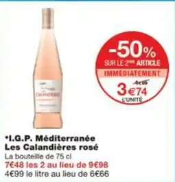 Monop' I.g.p. méditerranée les calandières rosé offre