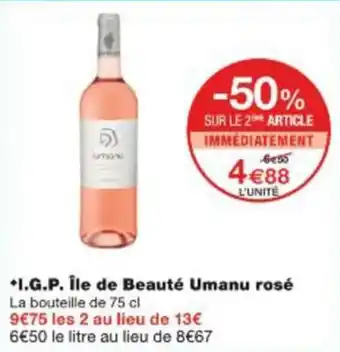 Monop' I.g.p. île de beauté umanu rosé offre