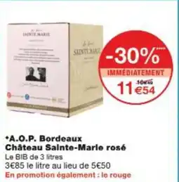 Monop' A.o.p. bordeaux château sainte marie rosé offre