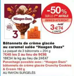Monop' Bâtonnets de crème glacée au caramel salée haagen dazs offre