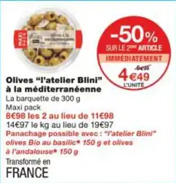 Monop' Olives l'atelier blini à la méditerranéenne offre