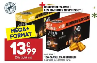 ALDI 100 Capsules aluminium offre