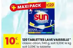 Stokomani SUN 120 tablettes lave vaisselle offre