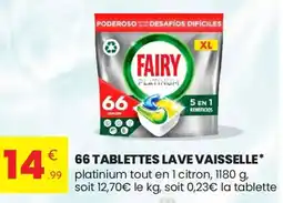Stokomani FAIRY 66 tablettes lave vaisselle offre