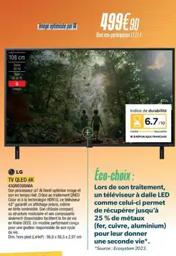 Proxi Confort LG Tv qled 4k 43qned80a6a offre