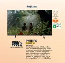 Proxi Confort PHILIPS Tv qled 4k 50pus8550 offre