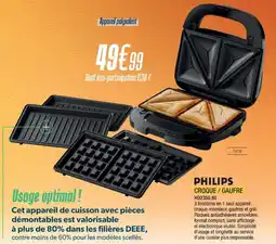 Proxi Confort PHILIPS Croque / gaufre offre