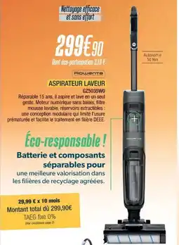 Proxi Confort ROWENTA Aspirateur laveur gz5035w0 offre