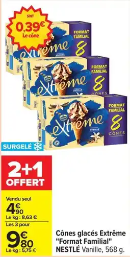 Carrefour Drive NESTLÉ Cônes glacés Extrême "Format Familial" offre