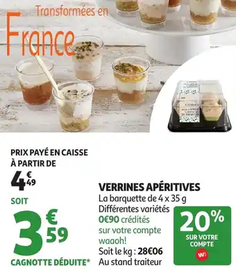 Auchan Verrines apéritives offre