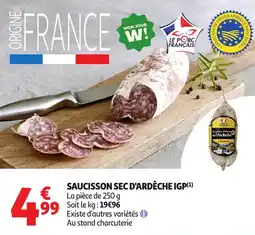 Auchan Saucisson sec d'ardèche igp offre