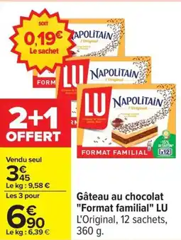 Carrefour Drive LU Gâteau au chocolat "Format familial" offre