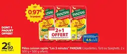 Carrefour Drive PANZANI Pâtes cuisson rapide "Les 3 minutes" offre