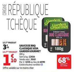 Auchan Saucisse bbq classique soja garden gourmet offre