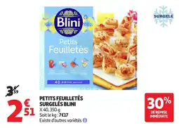 Auchan Petits feuilletés surgelés blini offre