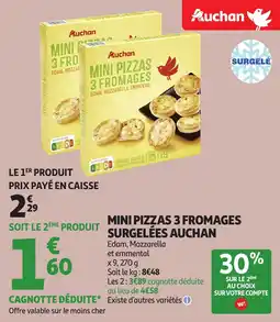 Auchan Mini pizzas 3 fromages surgelées auchan offre