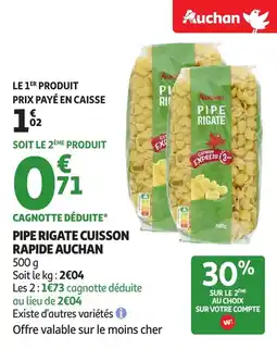 Auchan Pipe rigate cuisson rapide auchan offre