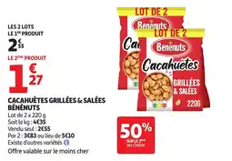 Auchan Cacahuètes grillées & salées bénénuts offre