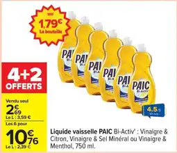 Carrefour Drive PAIC Liquide vaisselle offre