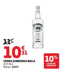 Auchan Vodka zubrowka biala offre