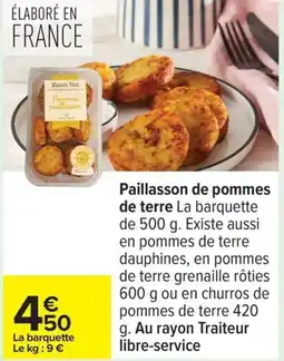 Carrefour Drive Paillasson de pommes de terre offre