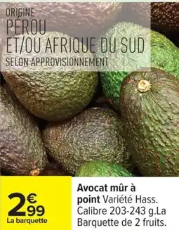 Carrefour Drive Avocat mûr à point offre