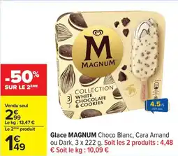 Carrefour Drive MAGNUM Glace Choco Blanc, Cara Amand offre