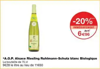 Monop' A.o.p. alsace riesling ruhlmann schutz blanc biologique offre