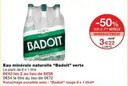 Monop' Eau minérale naturelle badoit verte offre