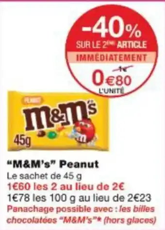 Monop' M&m's peanut offre