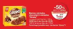 Monop' Barres céréales chocolat 5 céréales grany offre