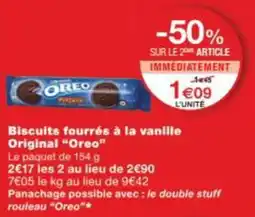 Monop' Biscuits fourrés à la vanille original oreo offre