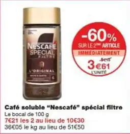 Monop' Café soluble nescafé spécial filtre offre