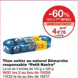 Monop' Thon entier au naturel démarche responsable petit navire offre