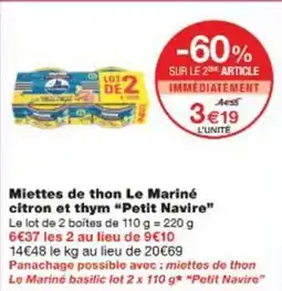 Monop' Miettes de thon le mariné citron et thym petit navire offre
