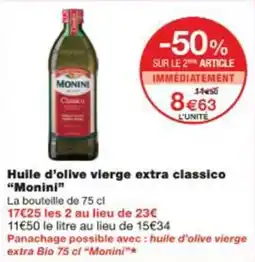 Monop' Huile d'olive vierge extra classico monini offre
