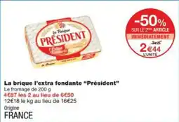 Monop' La brique l'extra fondante président offre