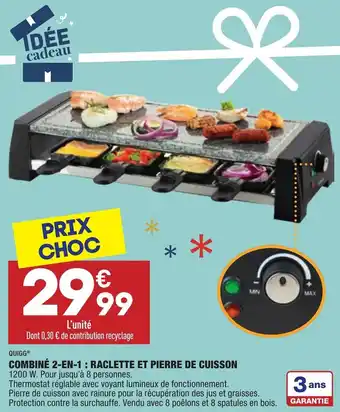 ALDI Combiné 2-en-1 : raclette et pierre de cuisson offre
