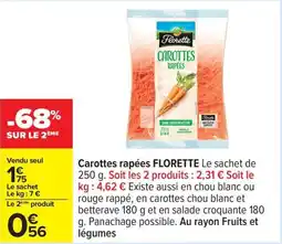 Carrefour Drive FLORETTE Carottes rapées offre
