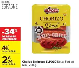 Carrefour Drive ELPOZO Chorizo Barbecue offre