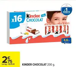 Carrefour Drive KINDER Chocolat offre